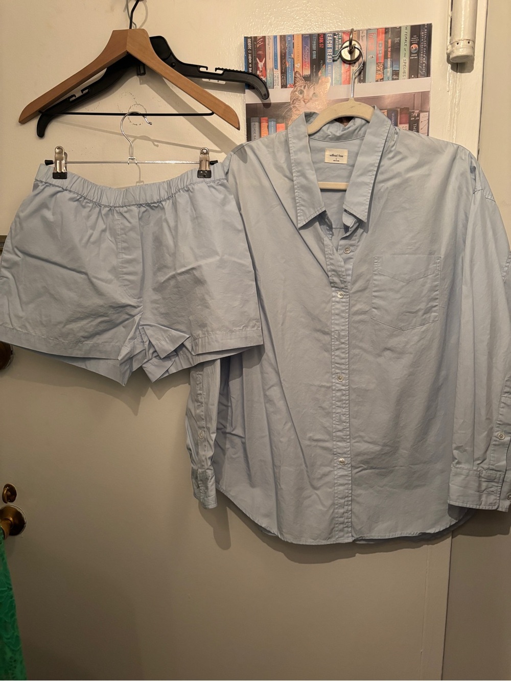 Wilfred Light Blue Button-Up Shirt & Shorts Set